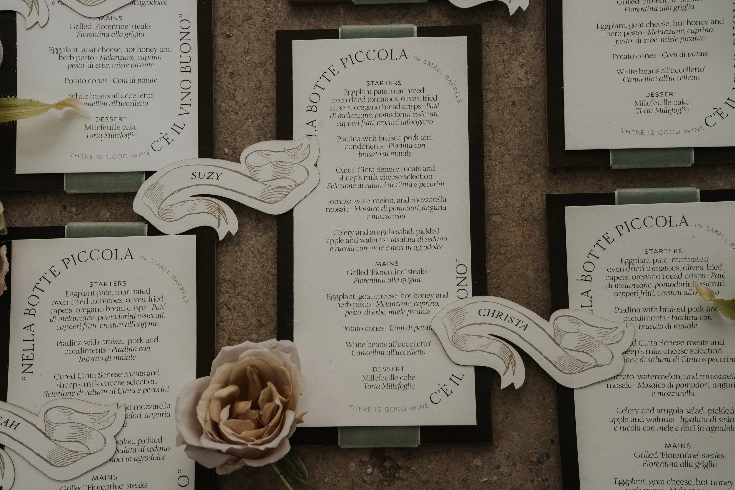 Menu design by Tie That Binds