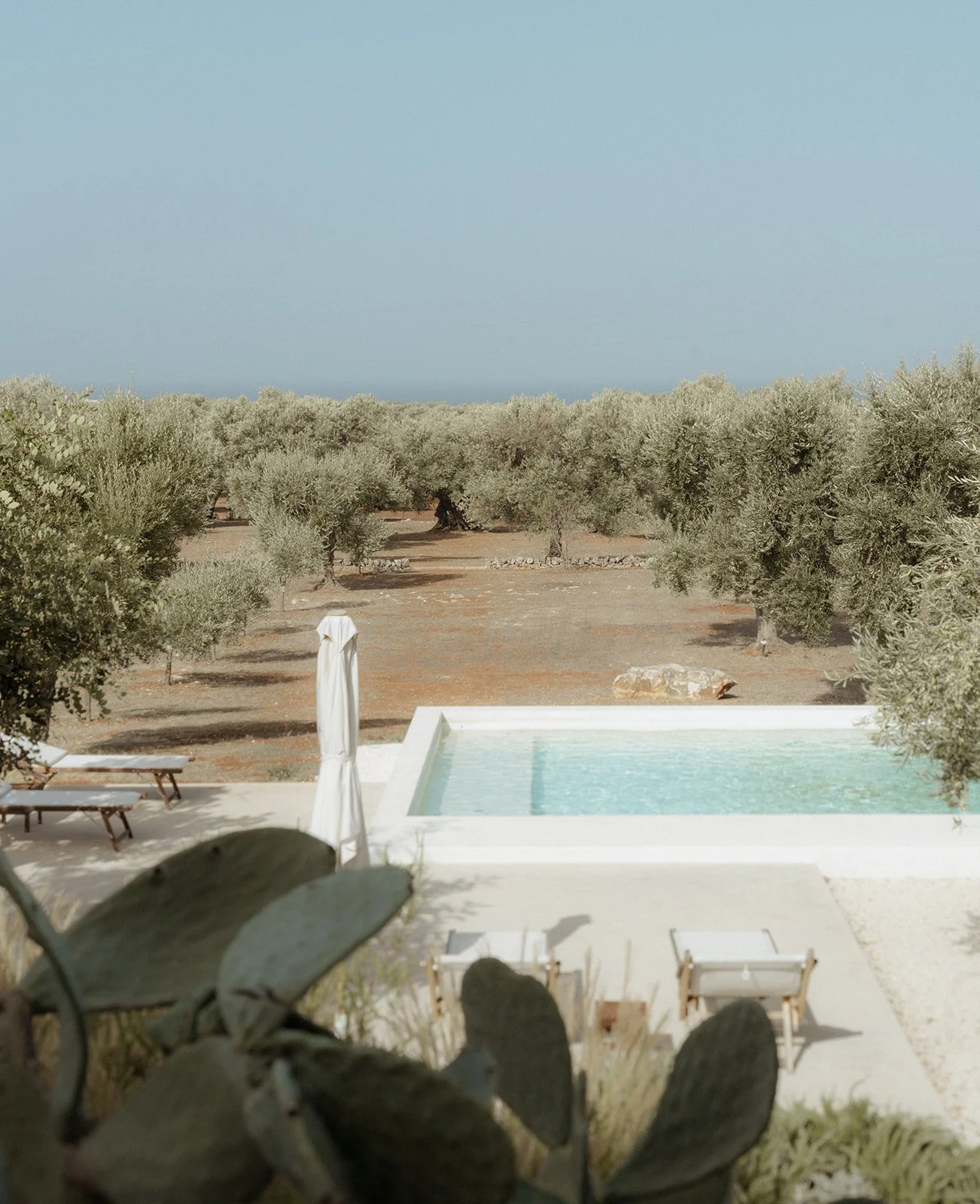 Iconic swimming pool and ceremony location at Masseria Moroseta in Puglia ,Italy