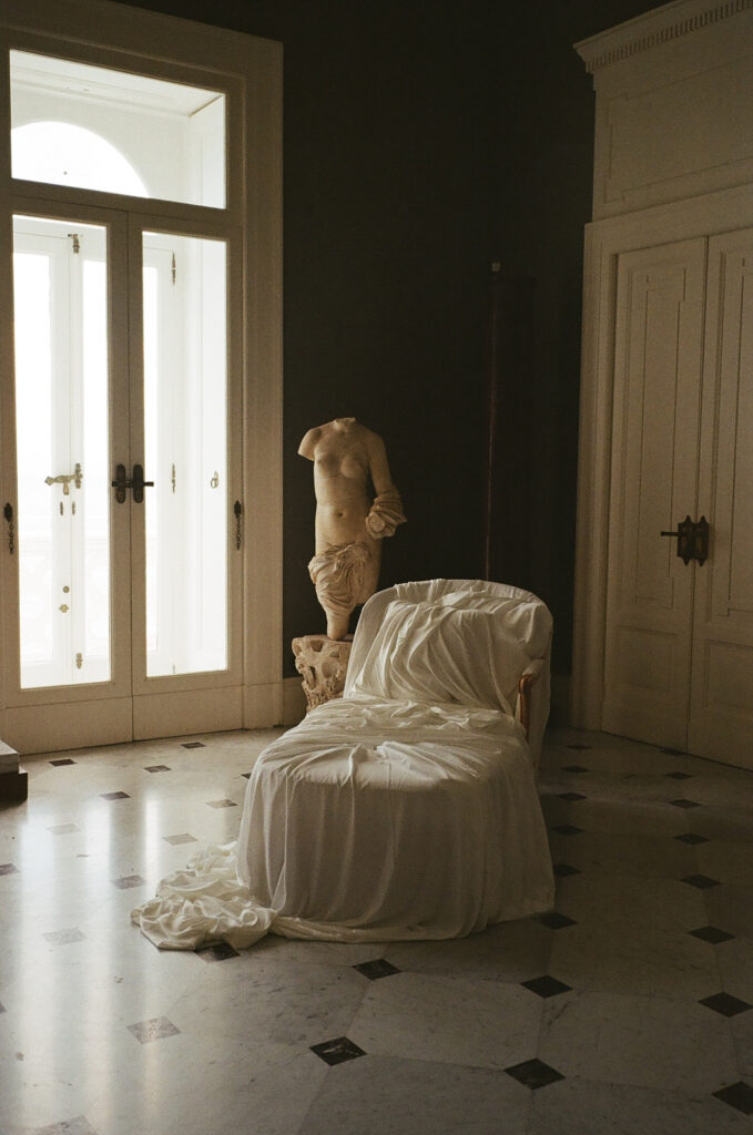 Villa Astor wedding interior bridal room with natural light in Sorrento, Italy